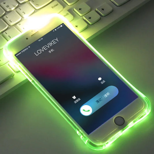 LED 閃光 TPU 手機殼適用於 iPhone X XS XR XS Max 手機殼透明發光背蓋適用於 iPhone 5 5s 6 6S 7 8 Plus 提醒來貨