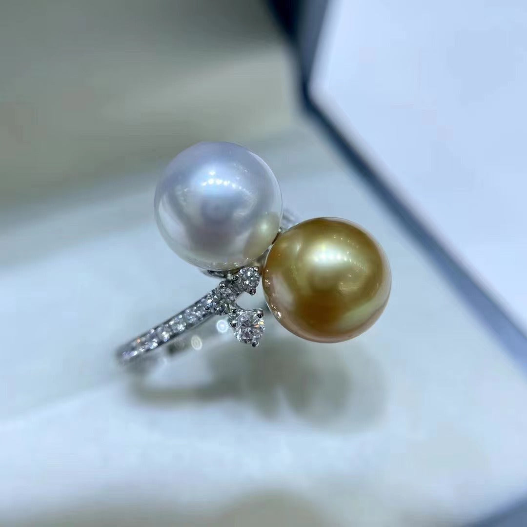 女士海洋澳洲白金球鑽石戒指